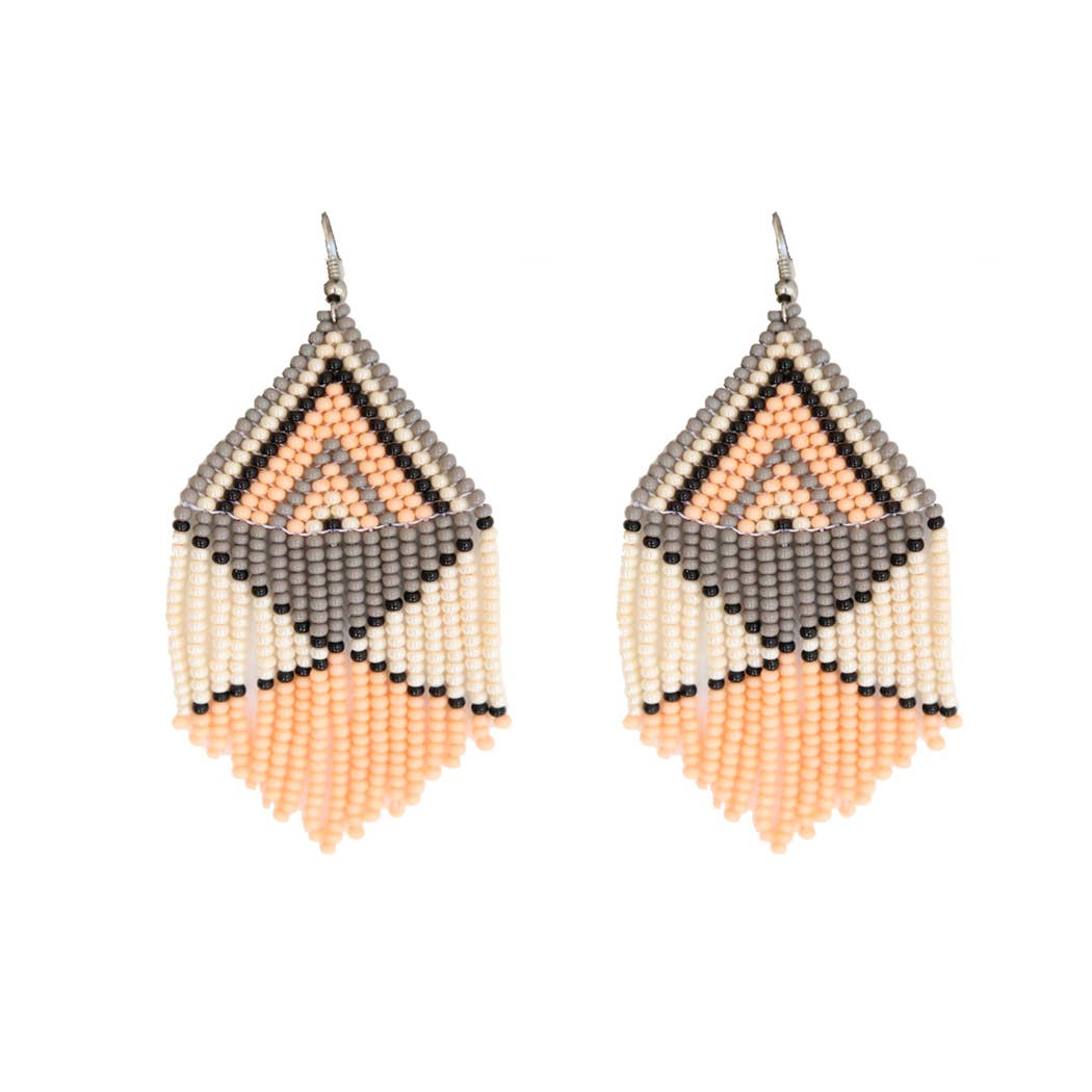 Peach Beaded Earrings