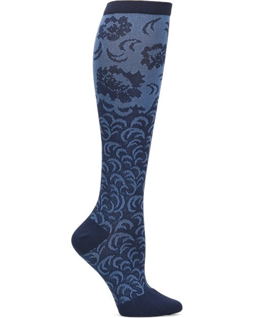 Compression Socks - Navy Damask