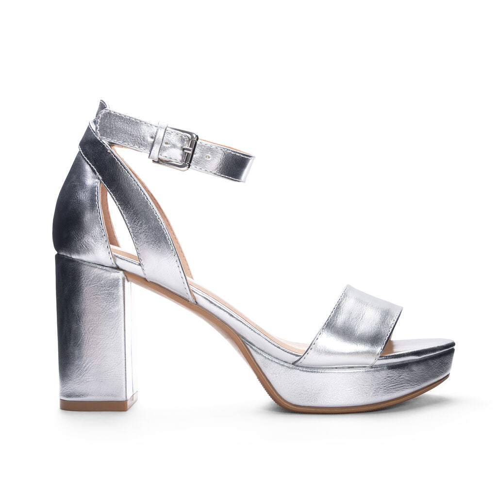 Go On Block Heel Sandal Silver