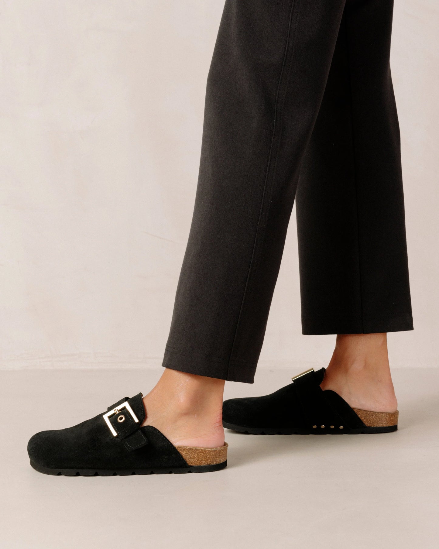 Cozy Black Suede Clog