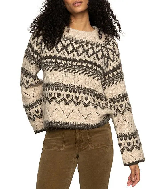 Fairisle Crew Neck Long Sleeve Sweater