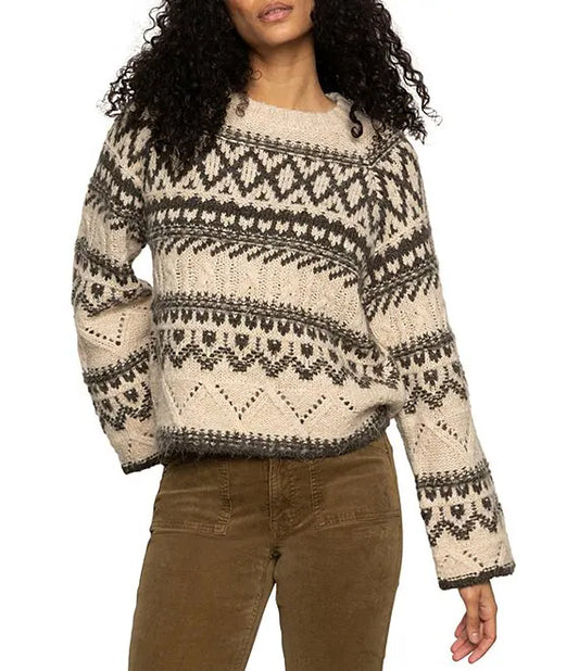Fairisle Crew Neck Long Sleeve Sweater
