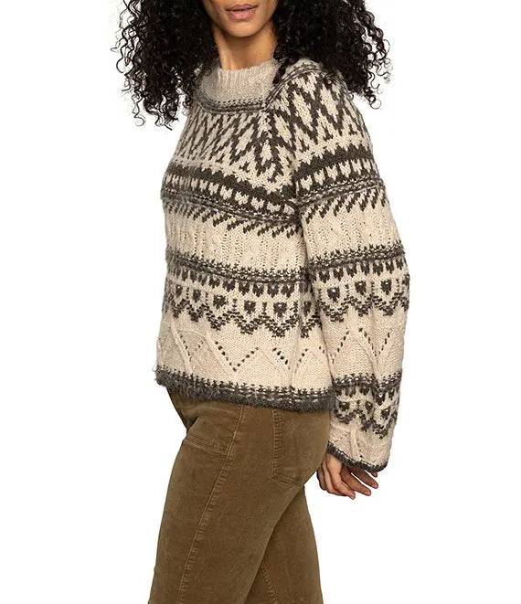 Fairisle Crew Neck Long Sleeve Sweater