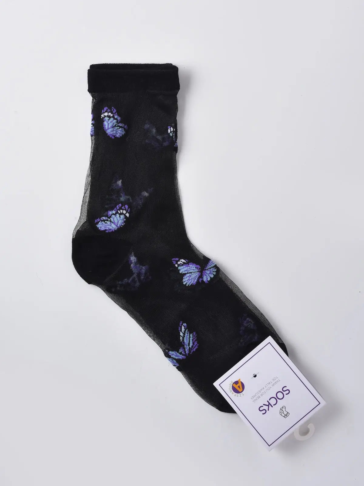Rufia - Butterfly & Rose Sheer Crew Socks