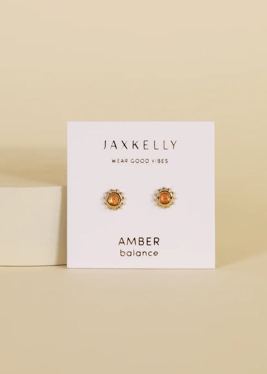 Amber Sun Stud Earrings