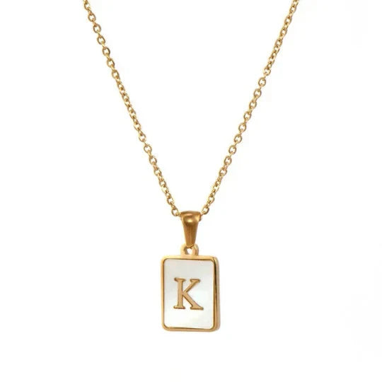 Initial 18K Gold-Filled Shell Pendant Necklace