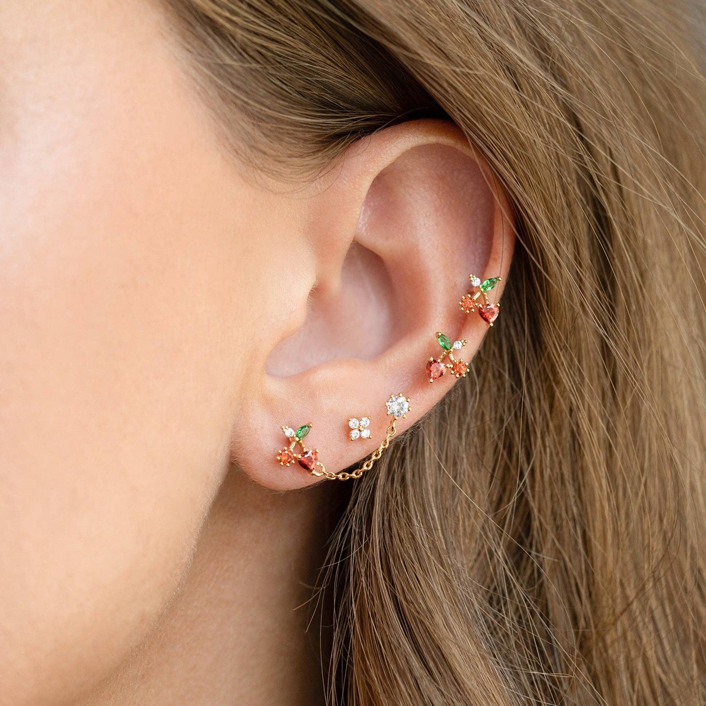 Cherry On Top Studs: Gold