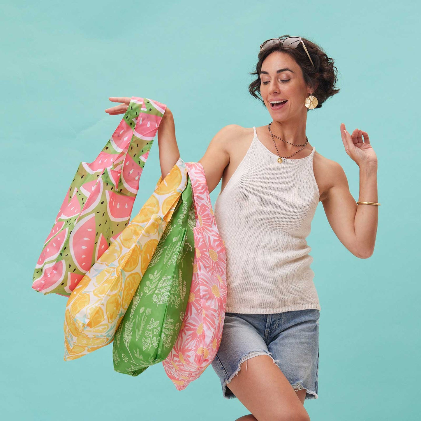 HERBS GREEN blu Bag Reusable Shopper Tote