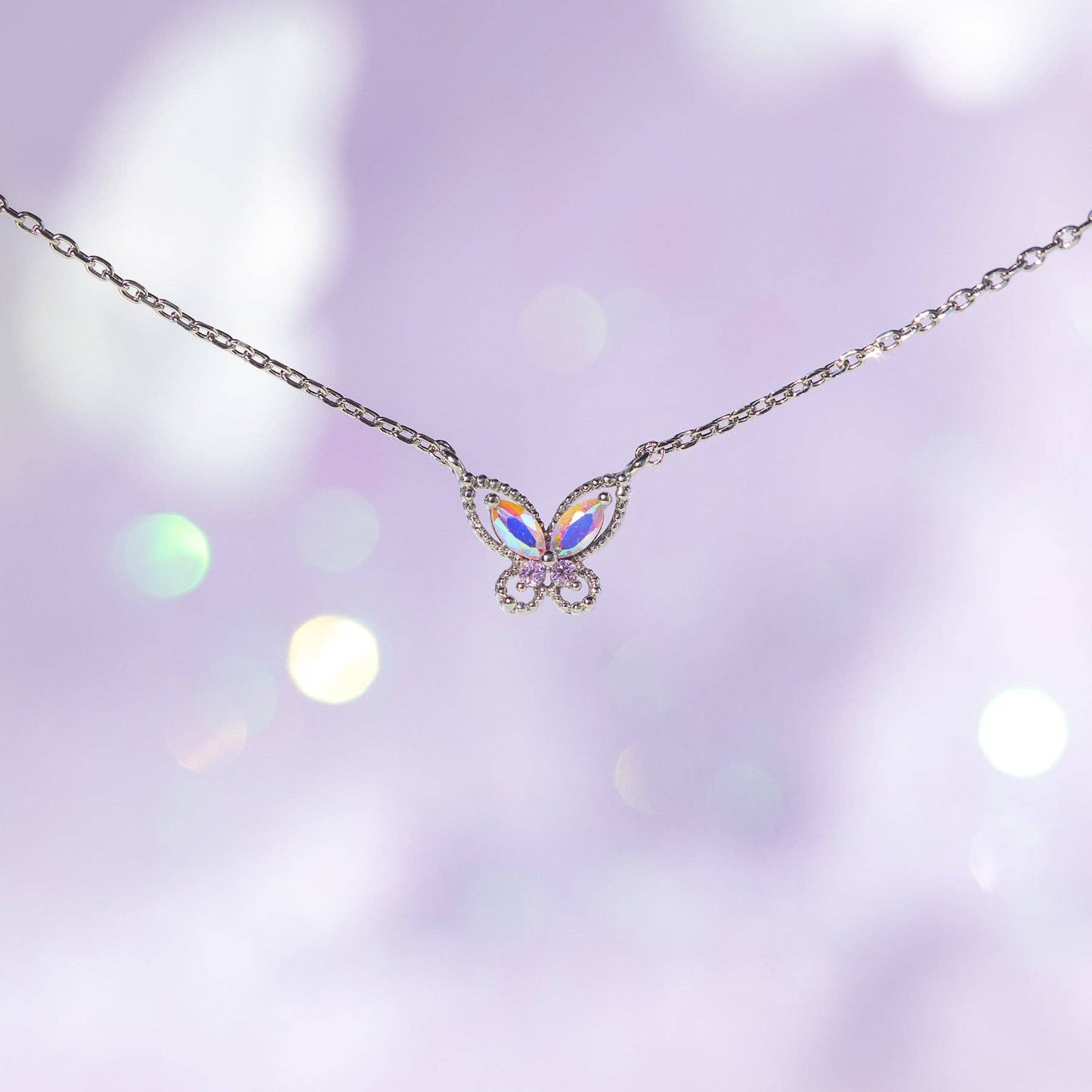 Float Like A Butterfly Necklace: Silver