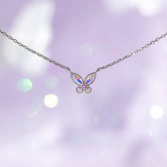 Float Like A Butterfly Necklace: Silver