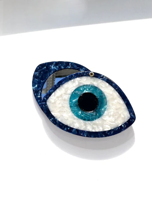 Hand-painted Evil Eye Compact Mirror | Eco-Friendly