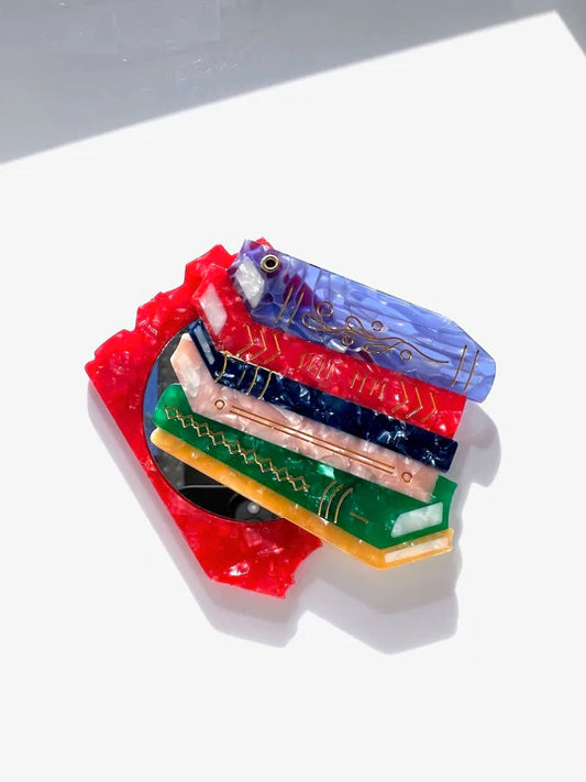 Hand-painted Book Stack Compact Mirror | Eco-Friendly