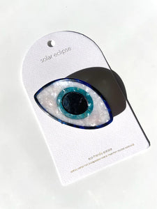 Hand-painted Evil Eye Claw Hair Clip | Eco-Friendly