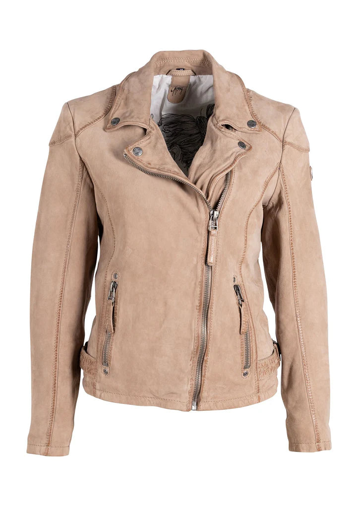 Karyn RF Leather Jacket - Sand