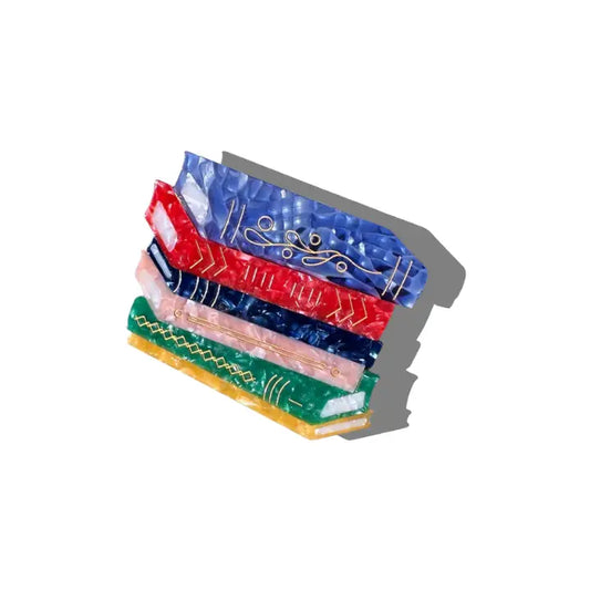 Hand-Painted Book Stack Claw Hair Clip | Eco-Friendly