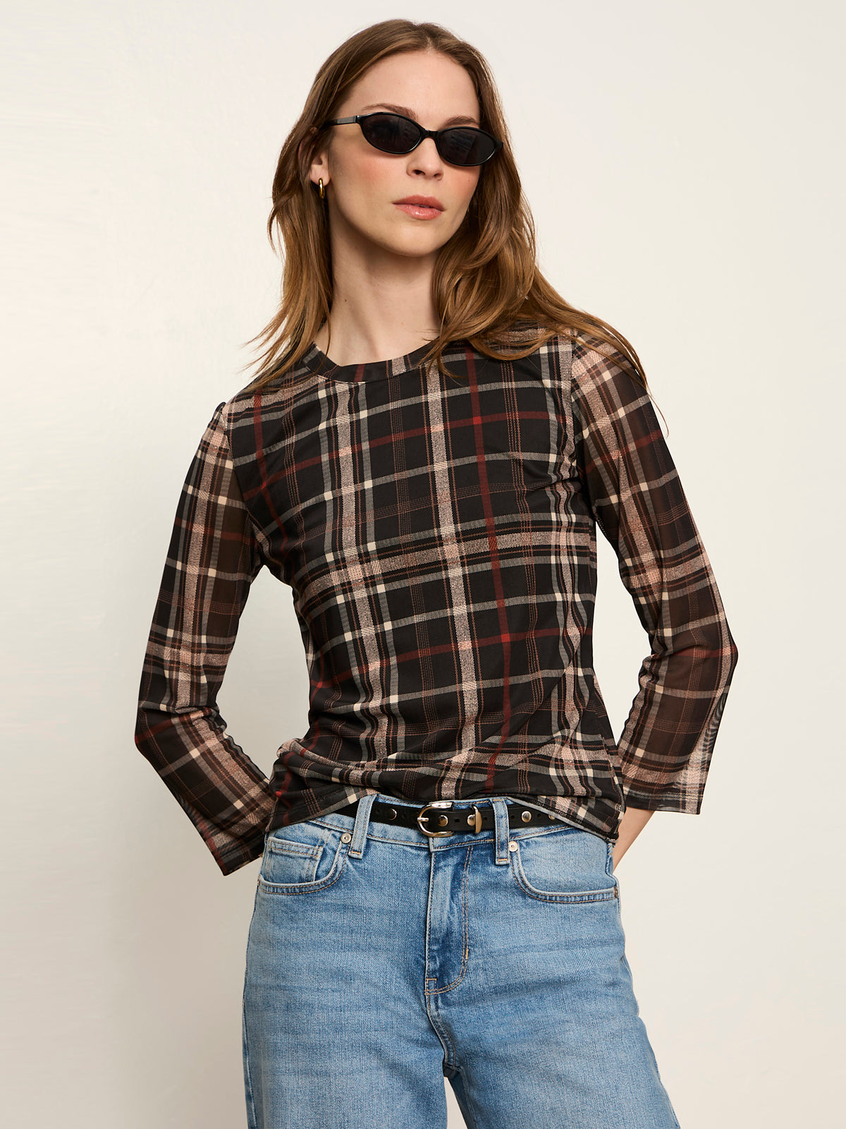 Mesh 3/4 Sleeve Top