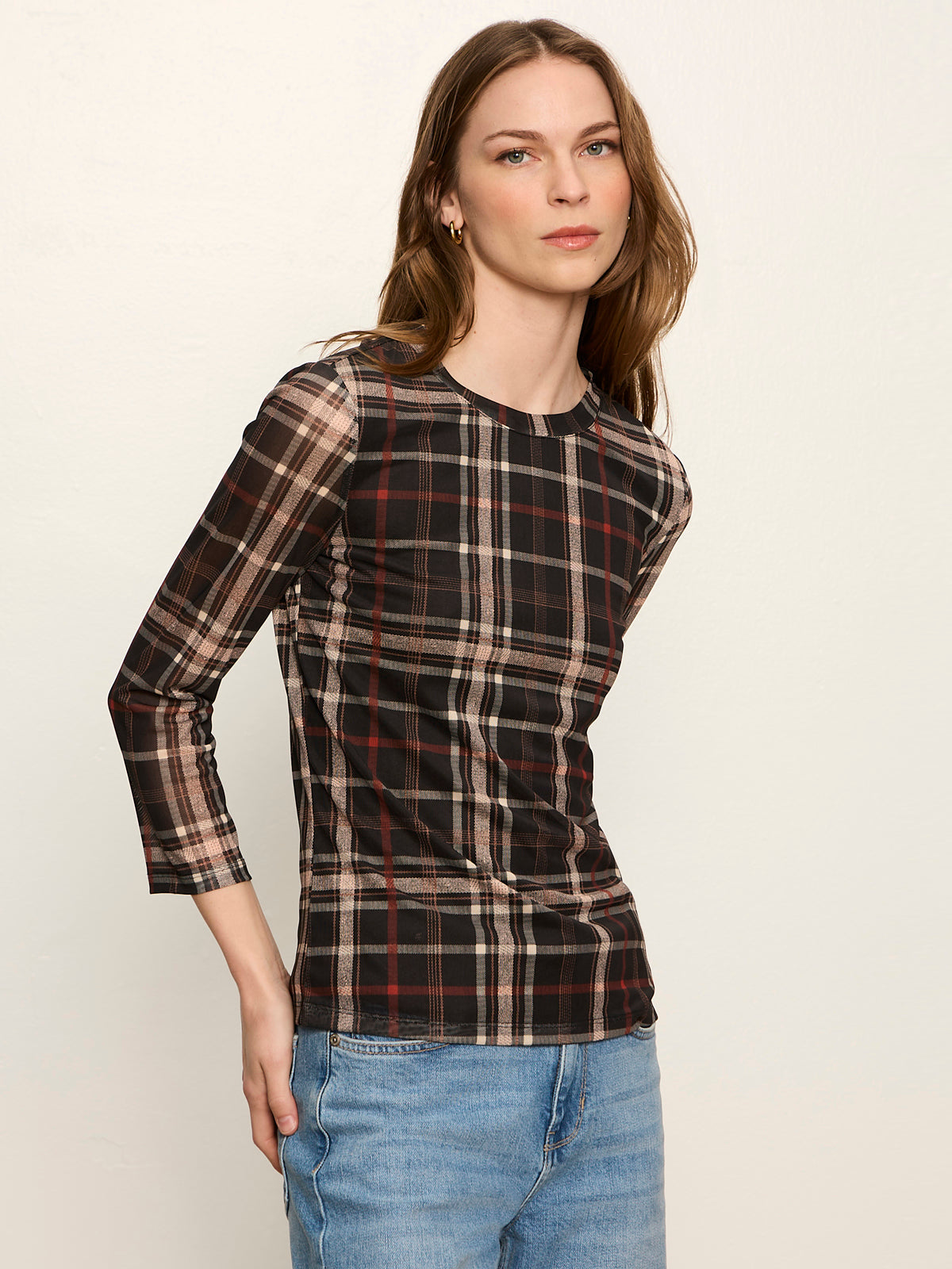 Mesh 3/4 Sleeve Top