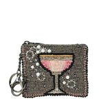 Load image into Gallery viewer, Pink Champagne Coin Purse/Key Fob
