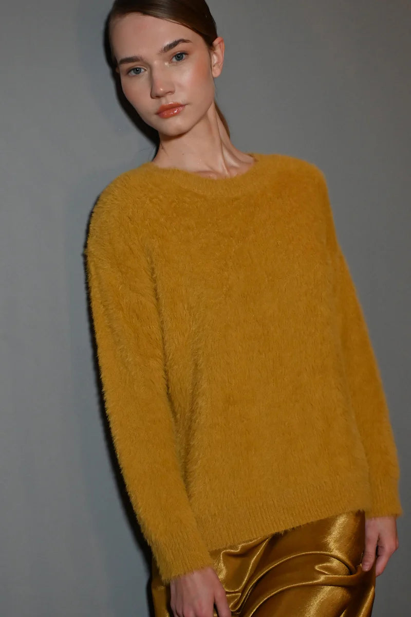 Ladied Knitted Sweater - Yellow