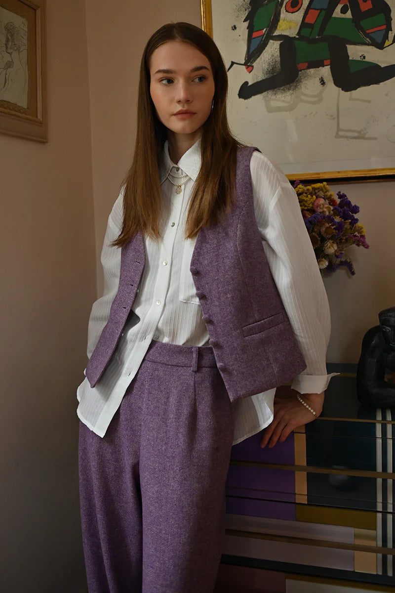 Ladies White Button Up Top