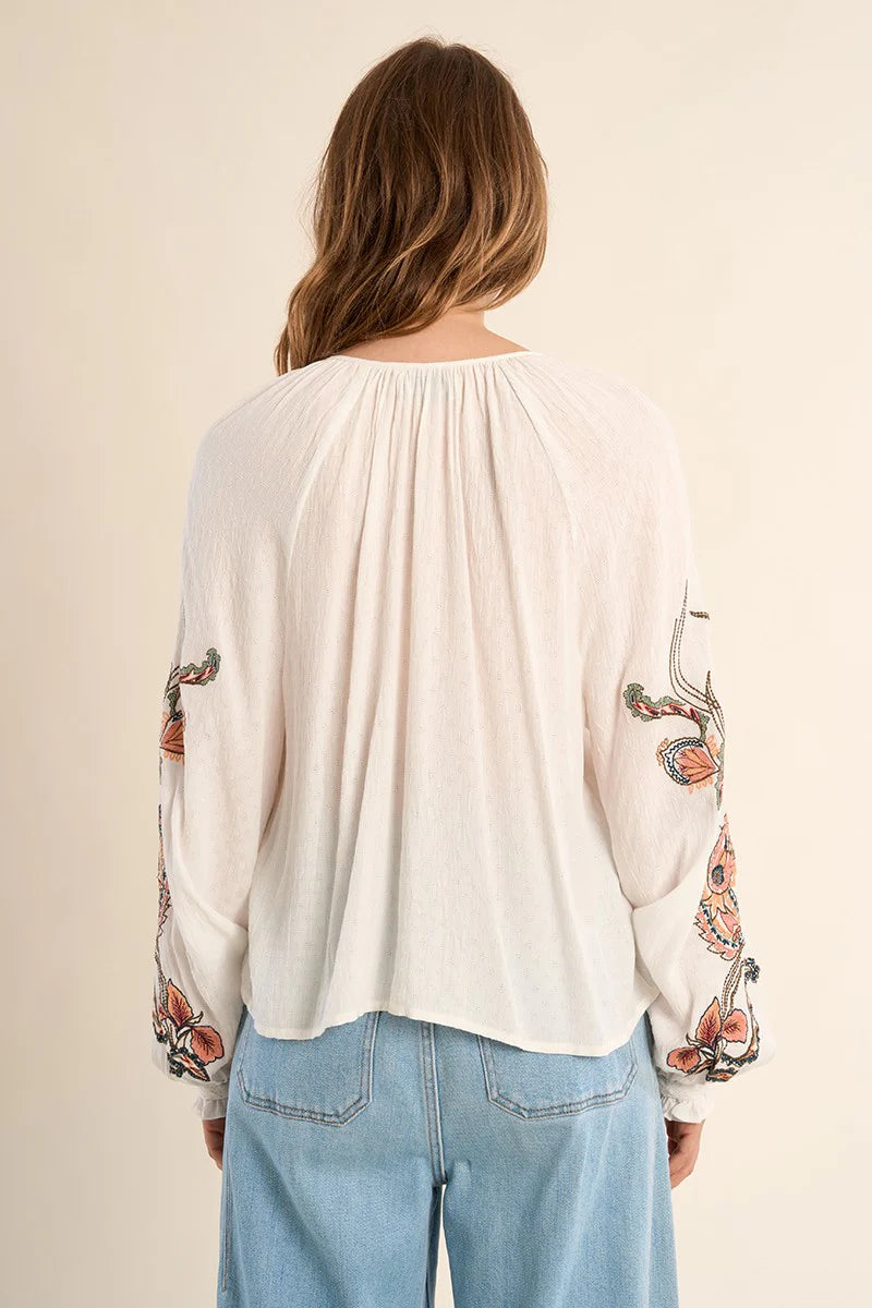 Blouse With Floral Embroidery ZP102EE