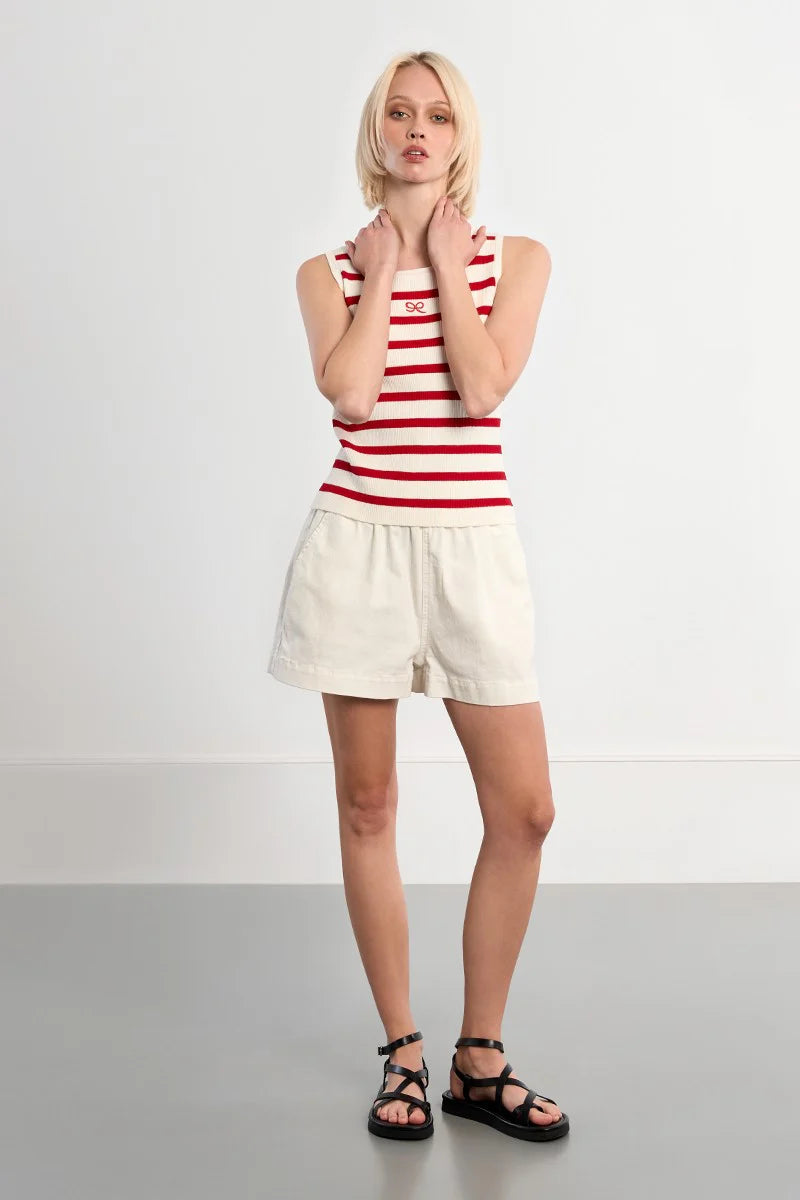 Striped Ribbed Tank Top LAL670EE