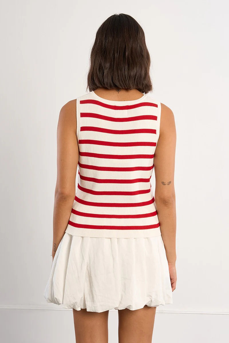 Striped Ribbed Tank Top LAL670EE