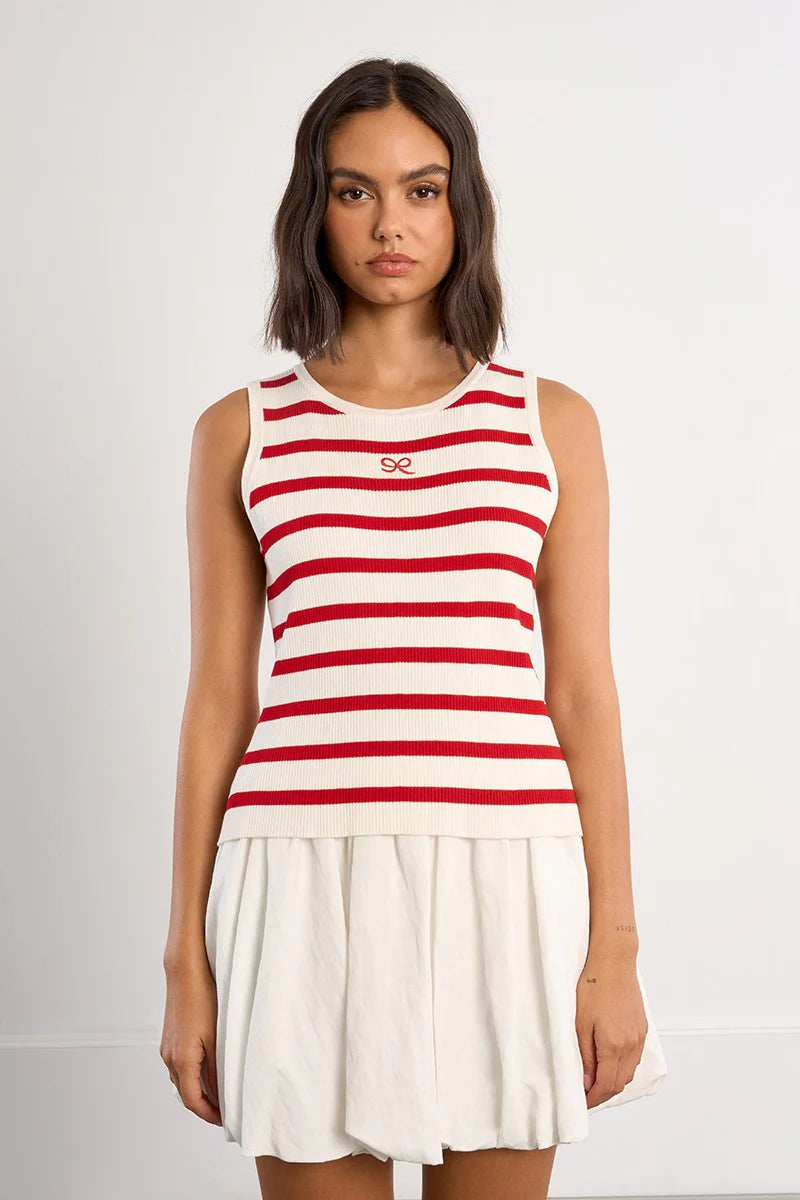 Striped Ribbed Tank Top LAL670EE