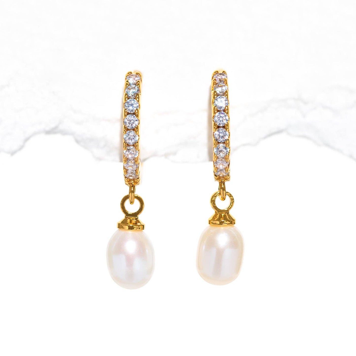By the Seaside Dangle Hoops: Gold