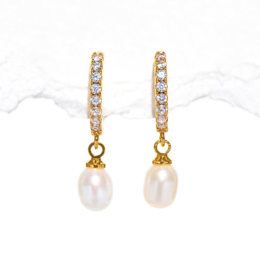 By the Seaside Dangle Hoops: Gold