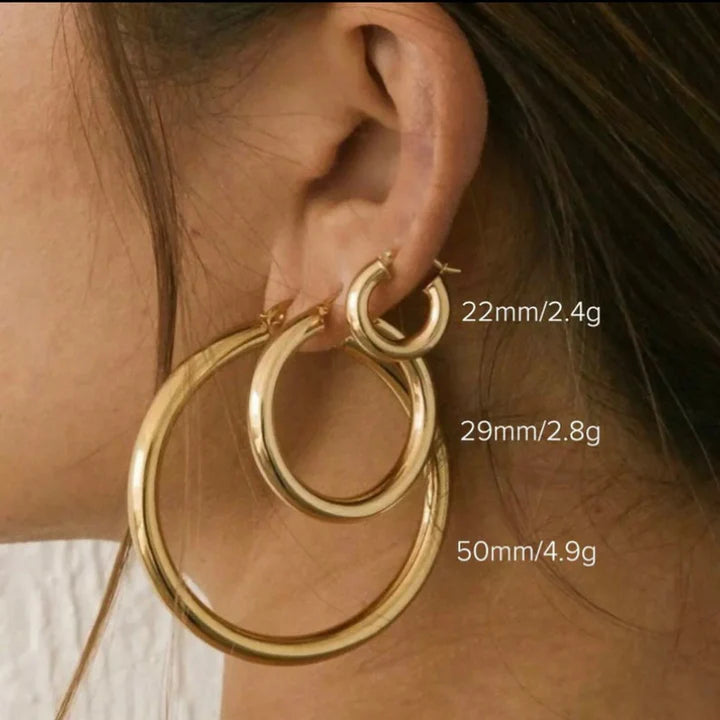 Thick Hoops 18K Gold