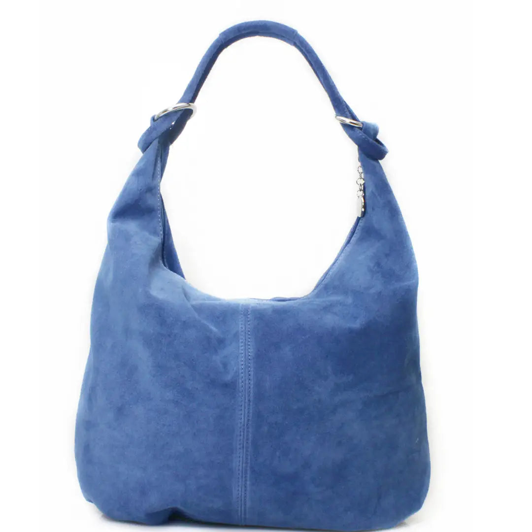 Large Slouchy Italian Suede Leather Hobo Tote Bag