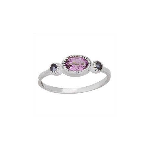 Violetta Amethyst Sterling Silver Ring: 6