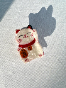 Hand-painted Lucky Cat Claw Hair Clip | Eco-Friendly