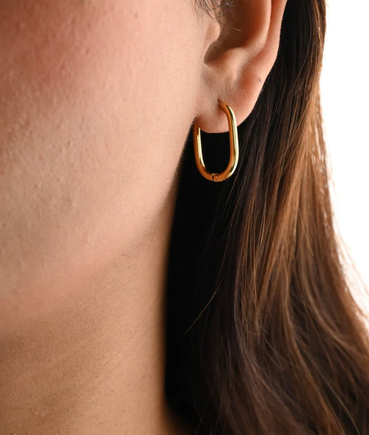 18K Gold-Filled Oval Link Hoop Earrings
