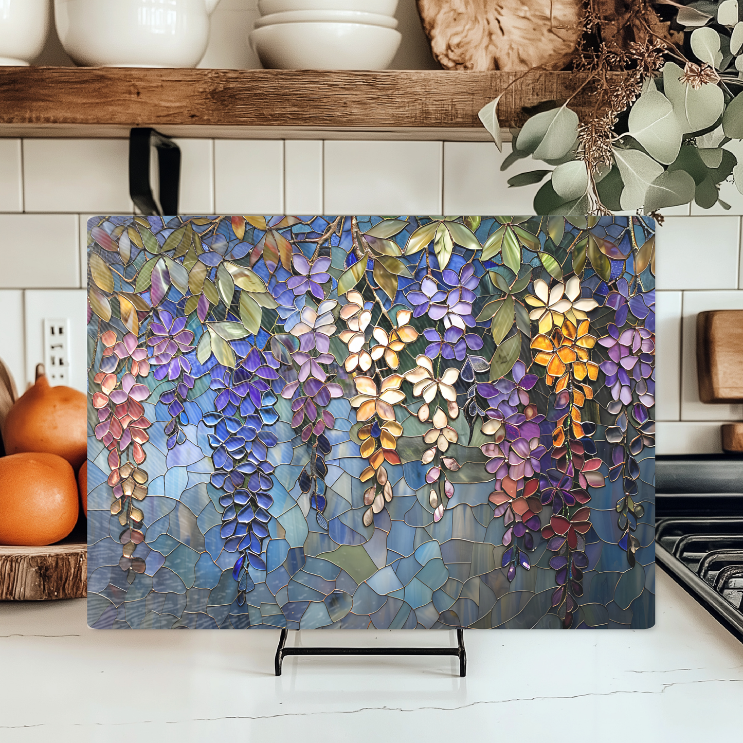 Wisteria Art: Tempered Glass Cutting Board: 8 x 11 inch