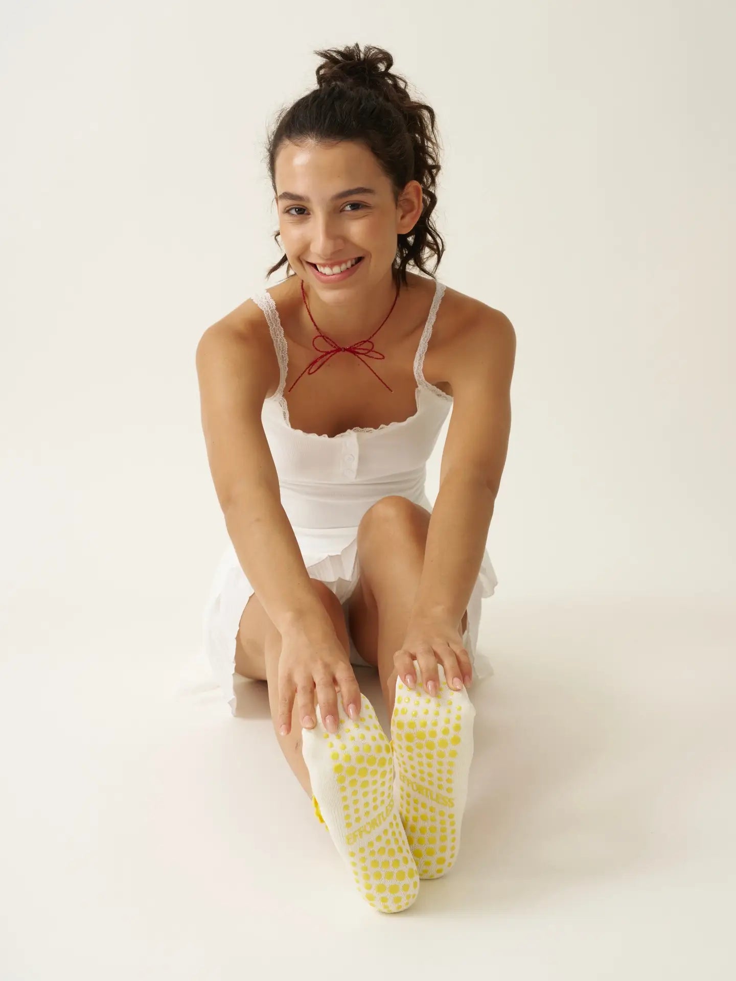 Lemon Ruffle Grip Pilates Socks