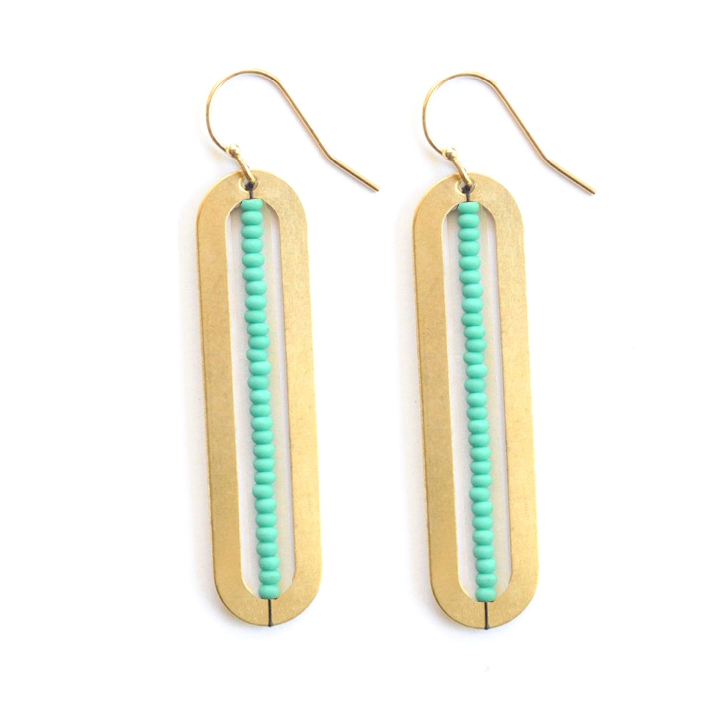 Beaded Oval Earrings