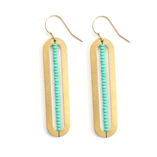 Beaded Oval Earrings