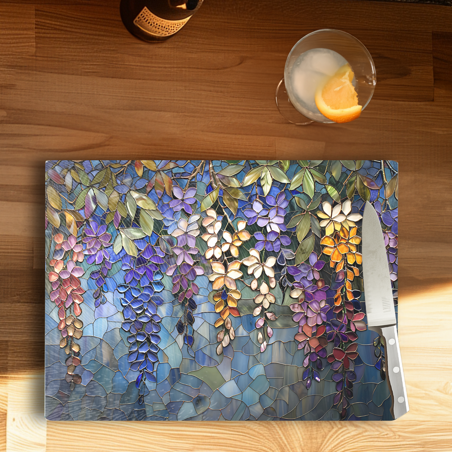 Wisteria Art: Tempered Glass Cutting Board: 8 x 11 inch