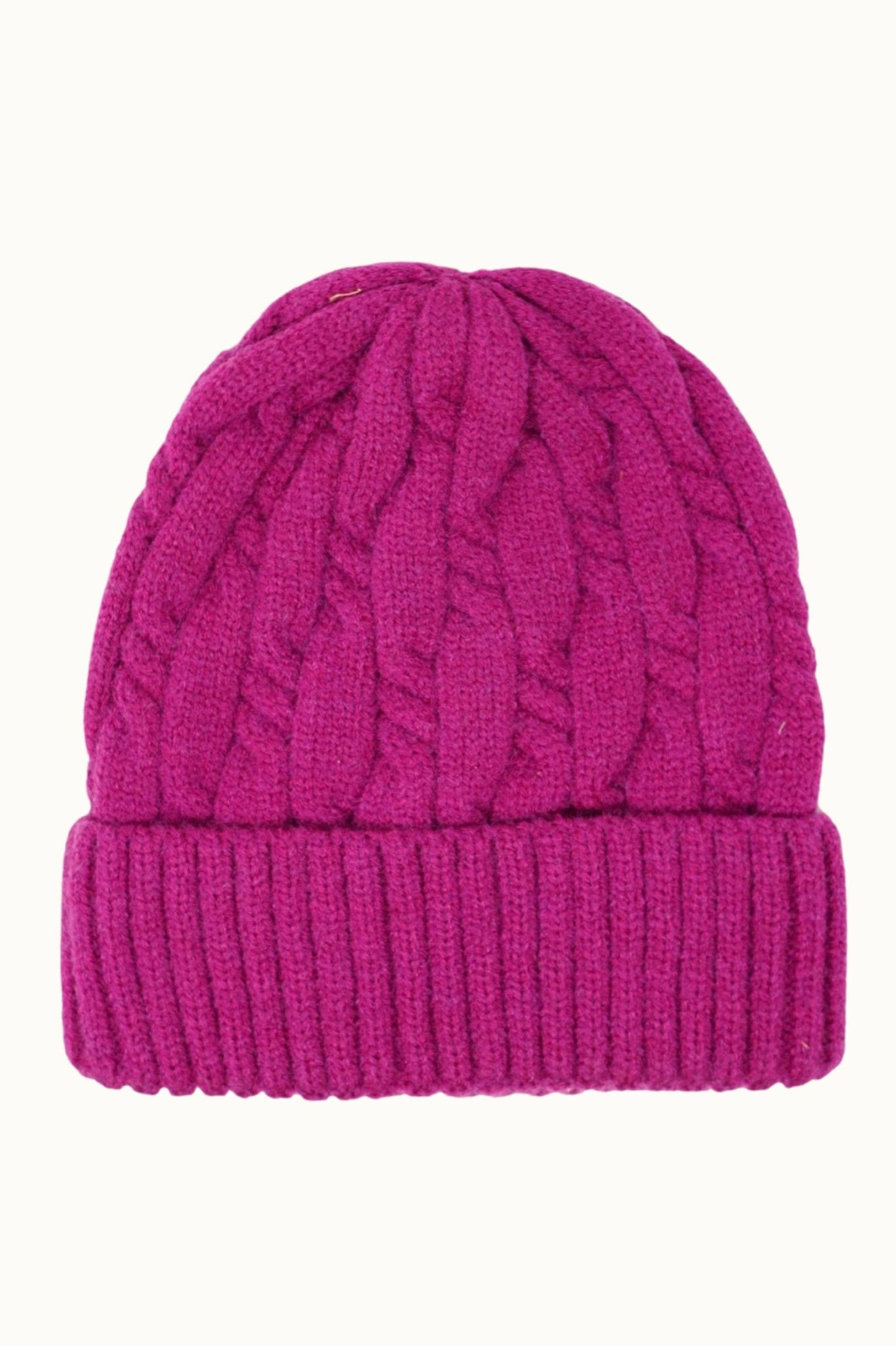 Cable Knit Cuffed Unisex Beanie
