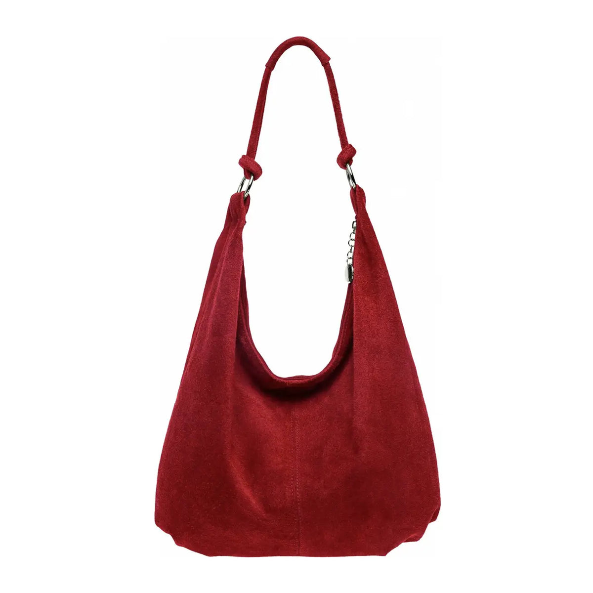 Large Slouchy Italian Suede Leather Hobo Tote Bag
