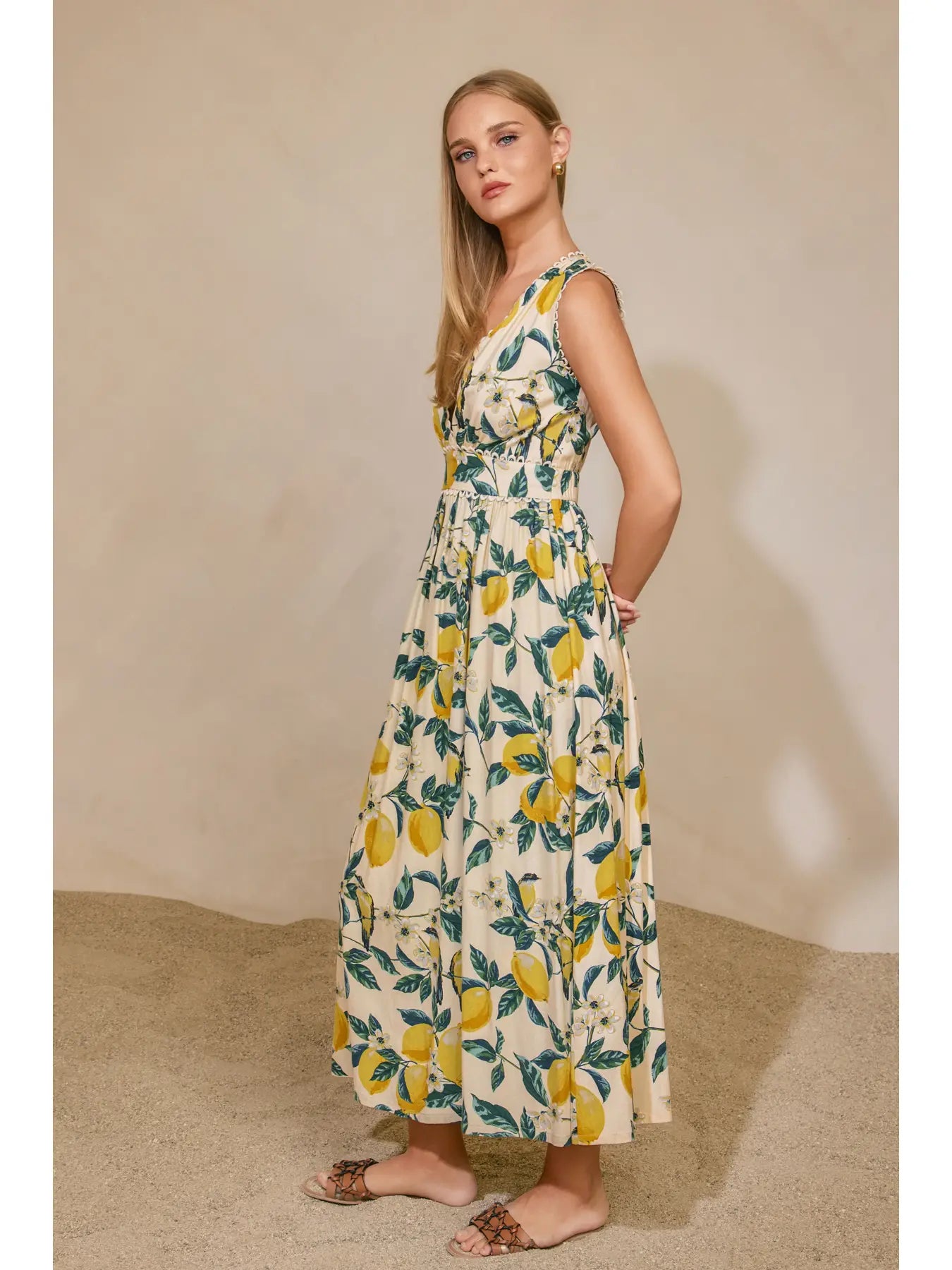 Vintage Lemonade Scalloped Lace Maxi Dress