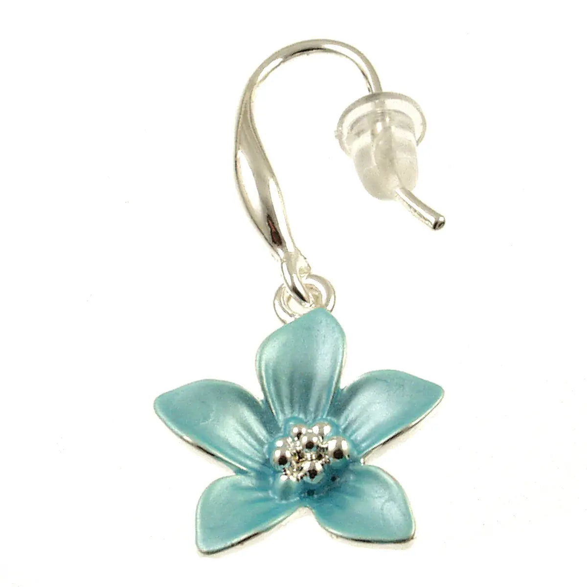 Flower Earrings With Crystals In The Center