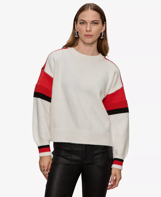 Sporty Stripe Crewneck Sweater