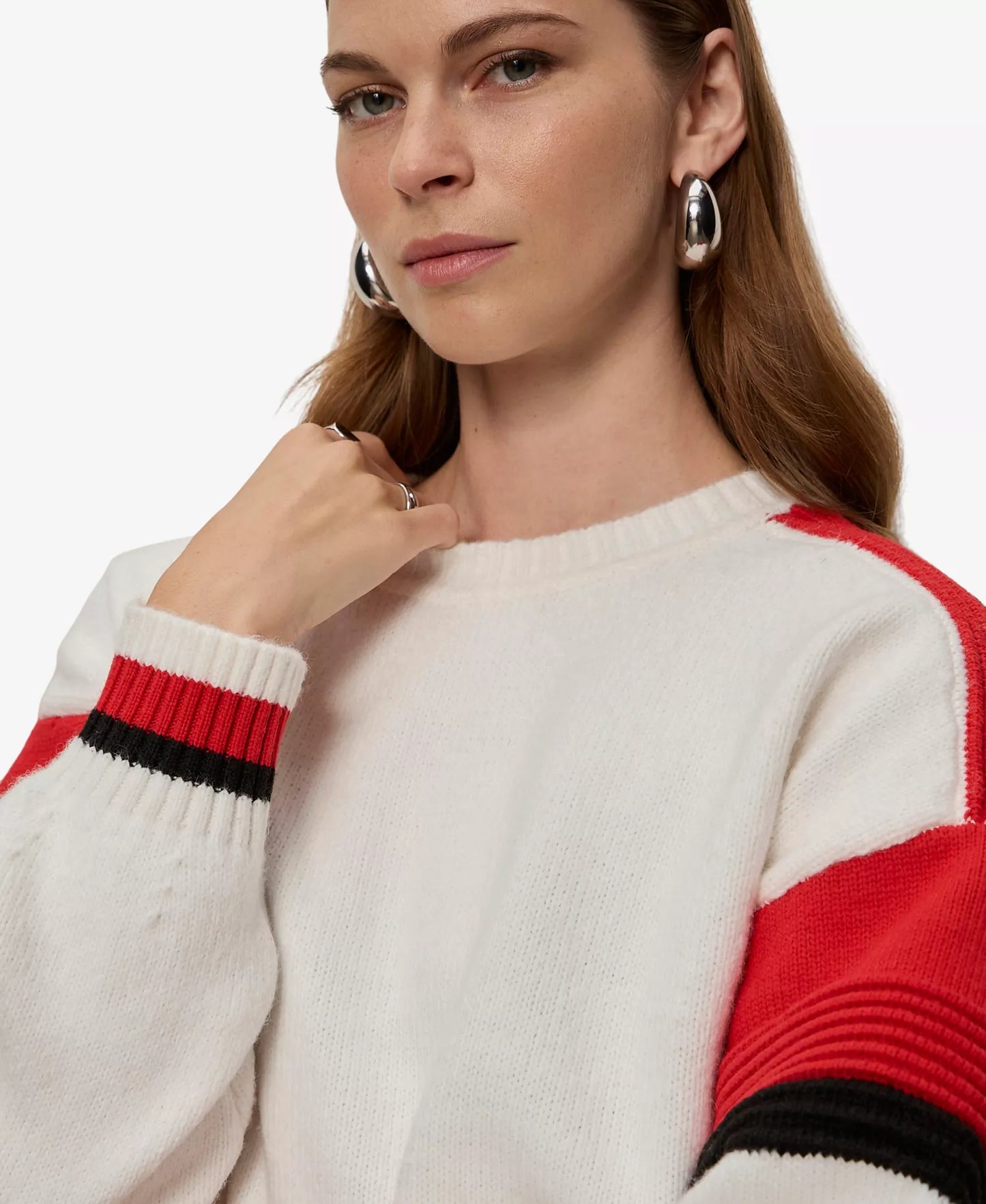 Sporty Stripe Crewneck Sweater