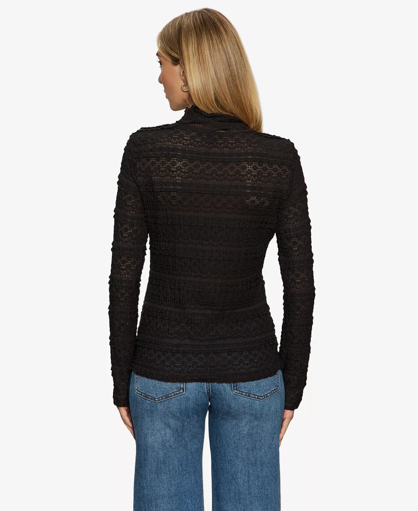 Women's High Crew Neck Lace T-Shirt