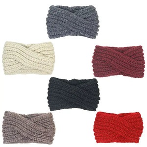 Solid Twisted Wide Knitted Headband