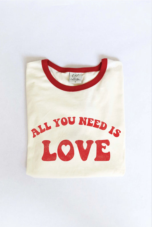 All You Need Is Love  Ringer Graphic T-Shirt