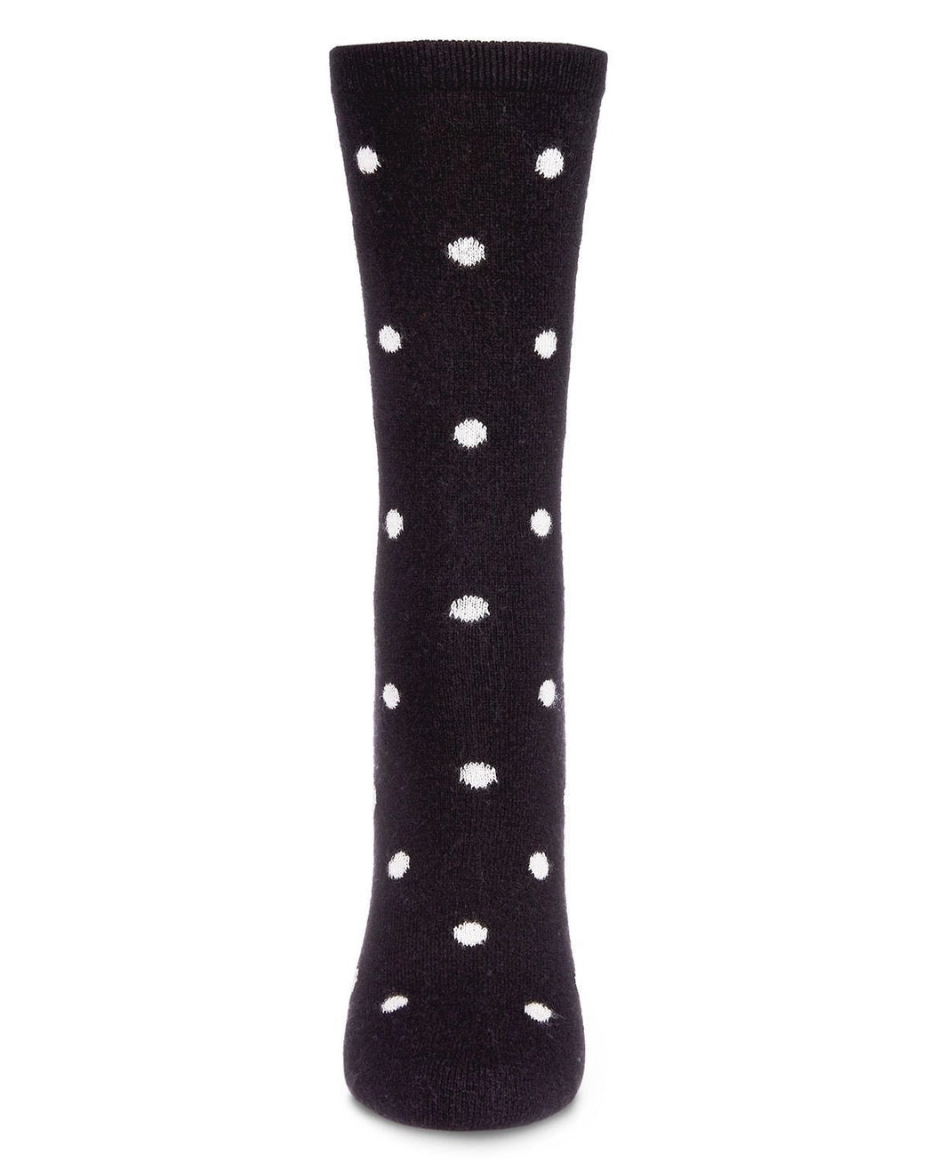 Womens Polka Dot Cashmere Blend Crew Socks